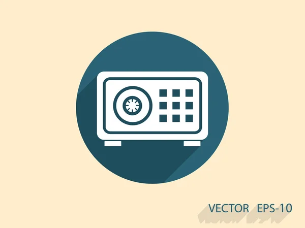 Icono plano de caja fuerte — Vector de stock