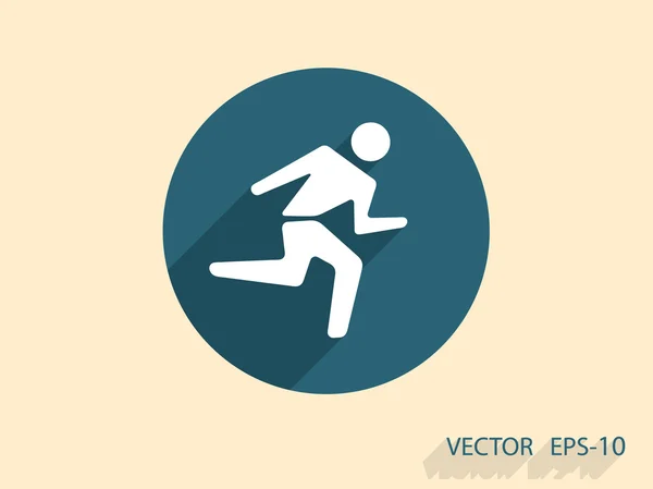 Flat icon of running man — Stock Vector