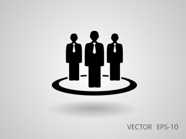 Takım çalışması, düz simgesi