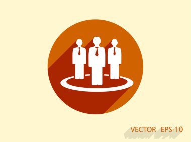 Takım çalışması, düz simgesi