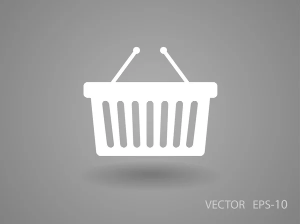 Ícone plano da cesta de compras — Vetor de Stock