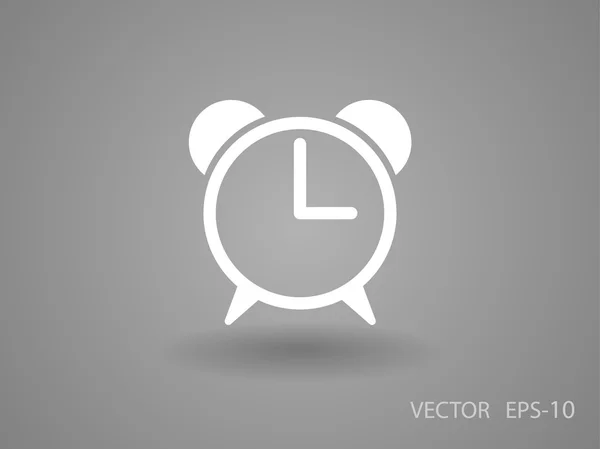 Flat icon of alarm clock — Stock Vector