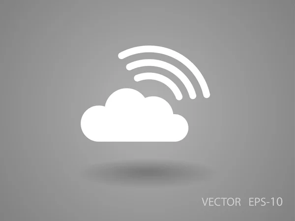 Flat icon of cloud — Stock Vector