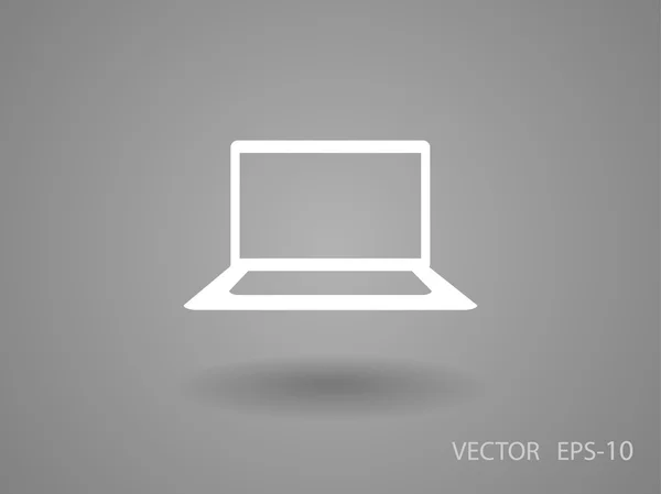 Flat icon of laptop — Stock Vector