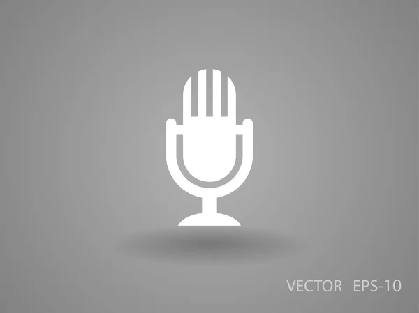 Icono plano de micrófono — Vector de stock