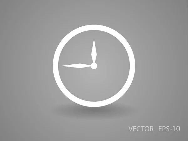 Icono plano del reloj — Archivo Imágenes Vectoriales