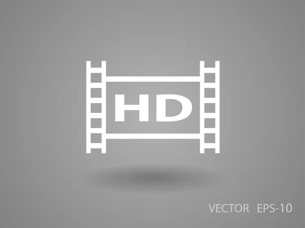 Platte pictogram van hd-video — Stockvector