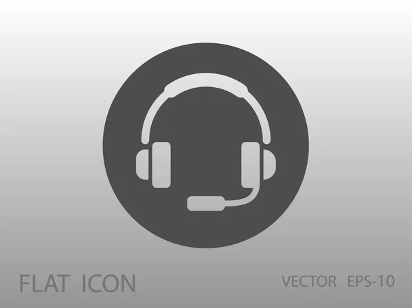 Icône plate du casque — Image vectorielle