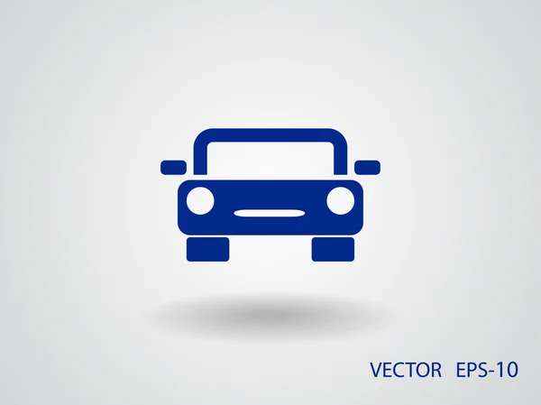 Sombra larga plana Icono del coche, ilustración del vector — Vector de stock