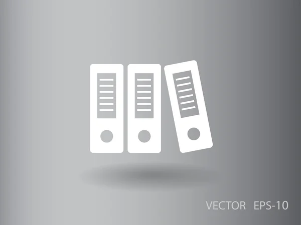 Sombra larga plana Fila de aglutinantes icono, vector de ilustración — Vector de stock