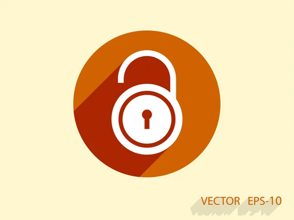 Icono plano de desbloqueo — Vector de stock