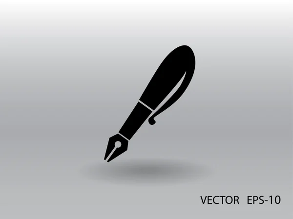 Ícone plano da caneta — Vetor de Stock