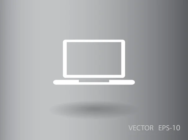 Плоская иконка ноутбука — стоковый вектор