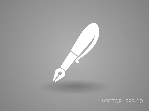 Platte pictogram van pen — Stockvector