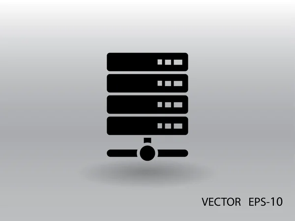Plat lange schaduw servercomputer pictogram, vectorillustratie — Stockvector