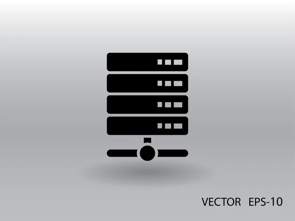 Плоска довга тінь значок комп'ютерного сервера, Векторні ілюстрації — стоковий вектор