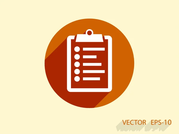 Icono plano del portapapeles — Vector de stock