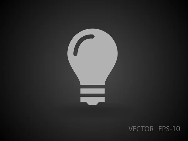 Icono plano de la bombilla — Vector de stock