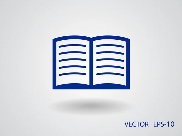 Icono plano del libro — Archivo Imágenes Vectoriales