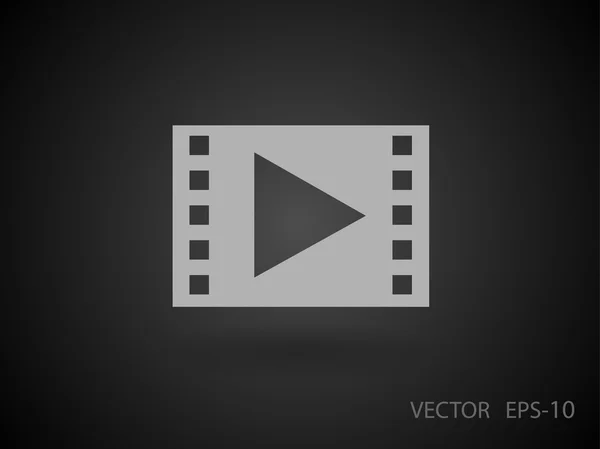 Flad ikon af video – Stock-vektor