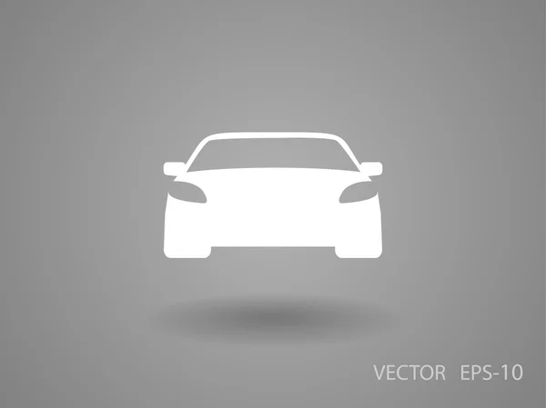 Sombra larga plana Icono del coche, ilustración del vector — Vector de stock