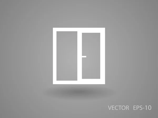 Flat long shadow Window icon, vector illustration — Stock Vector