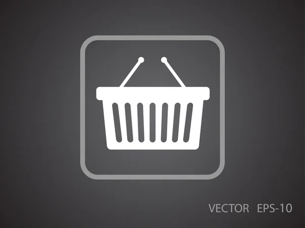 Icono plano de la cesta de compras — Vector de stock