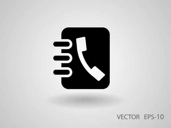 Platte pictogram van contacten boek — Stockvector