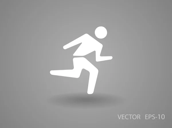 Flat icon of running man — Stock Vector