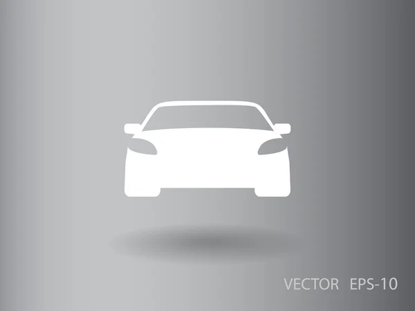 Sombra larga plana Icono del coche, ilustración del vector — Vector de stock