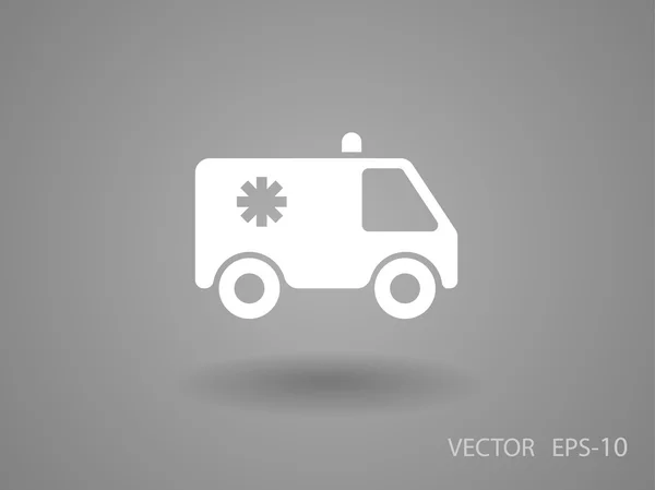 Ícone plano de ambulância — Vetor de Stock