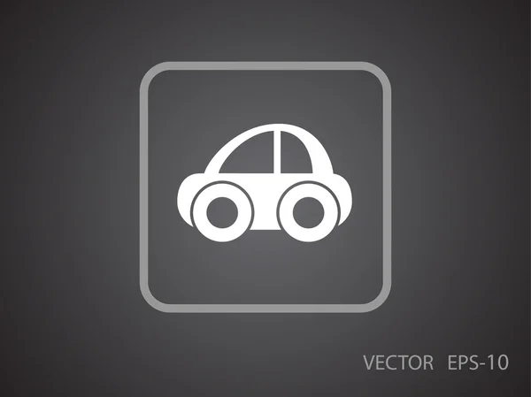 Sombra larga plana Icono del coche, ilustración del vector — Vector de stock