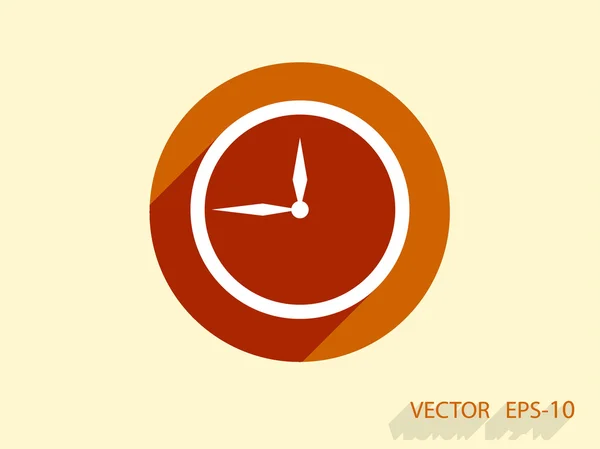 Flat  icon of clock — Stock Vector