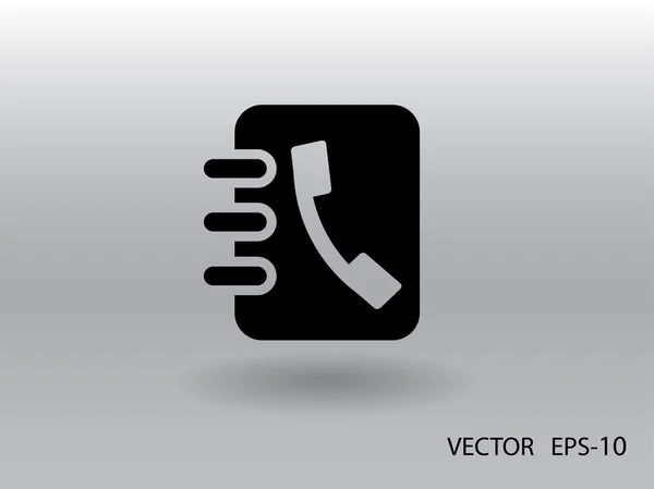 Platte pictogram van contacten boek — Stockvector