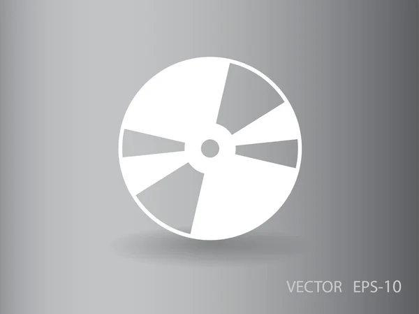 Icono plano del disco DVD — Vector de stock