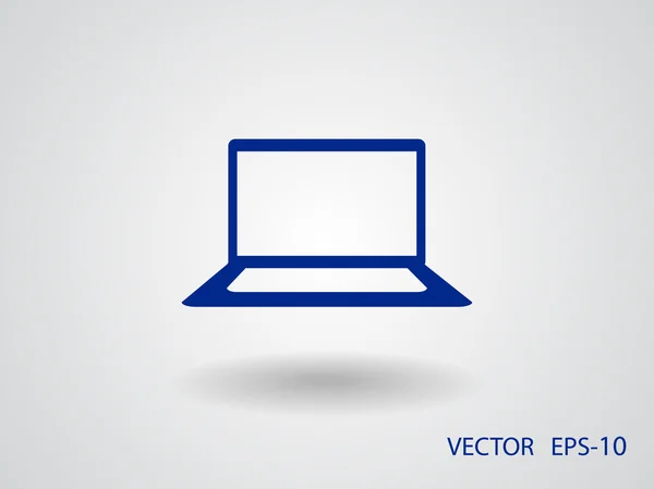 Ícone plano de laptop — Vetor de Stock