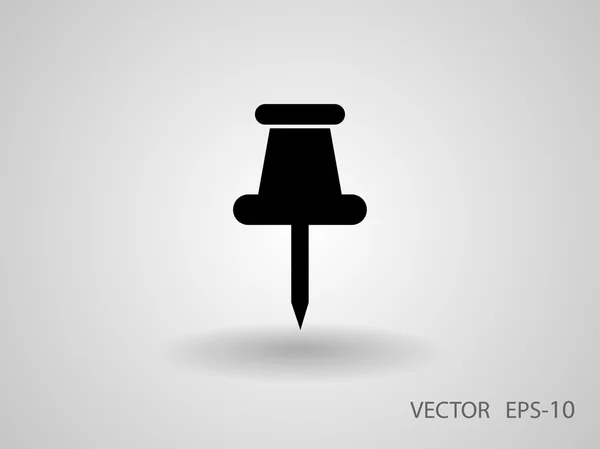 Sombra larga plana icono Pushpin, ilustración vectorial — Archivo Imágenes Vectoriales