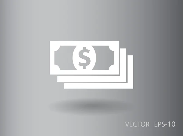 Icono plano de dinero — Vector de stock