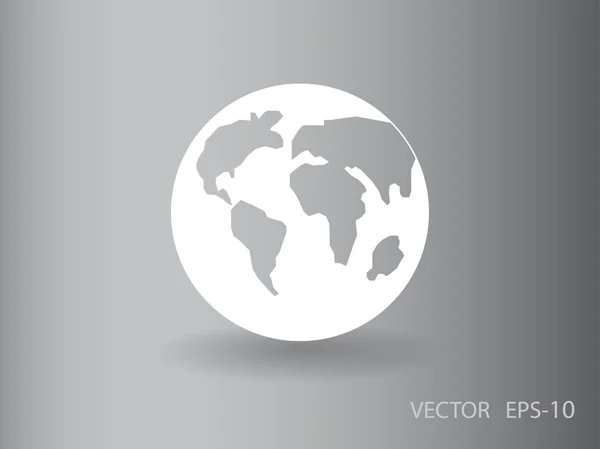 Platte pictogram van globe — Stockvector