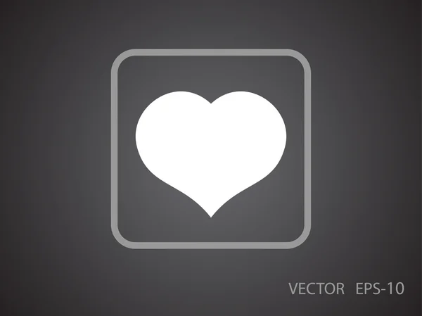Flache Ikone des Herzens — Stockvektor