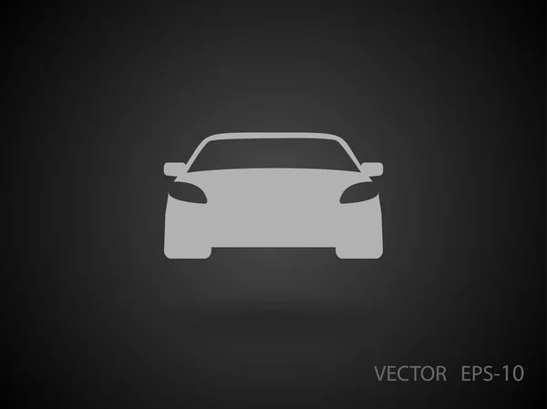 Sombra larga plana Icono del coche, ilustración del vector — Vector de stock