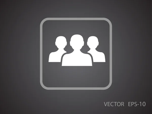 Platte pictogram van teamwerk — Stockvector