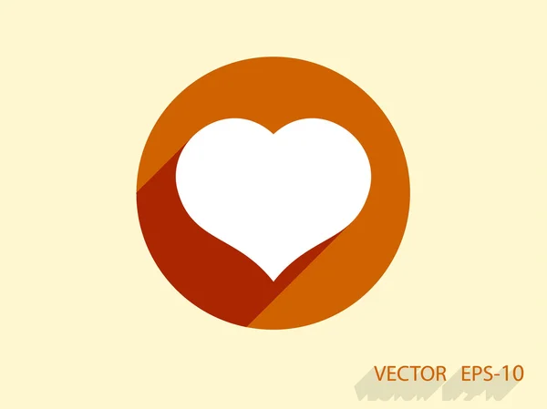 Flache Ikone des Herzens — Stockvektor
