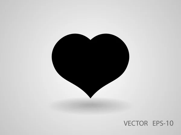 Icône plate du cœur — Image vectorielle