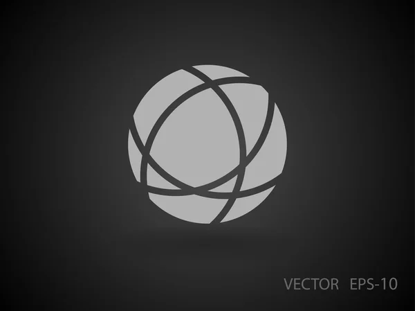 Icono plano del globo — Vector de stock