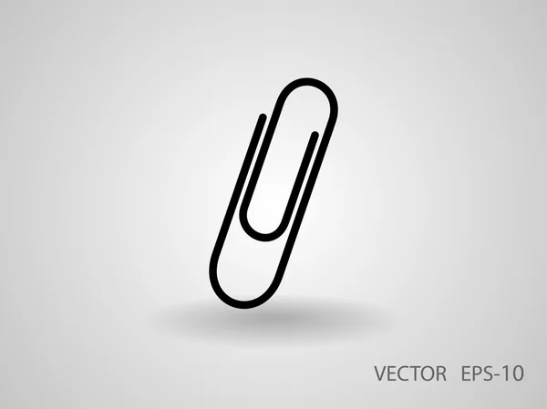 Flat long shadow Paperclip icon, vector illustration — Stock Vector