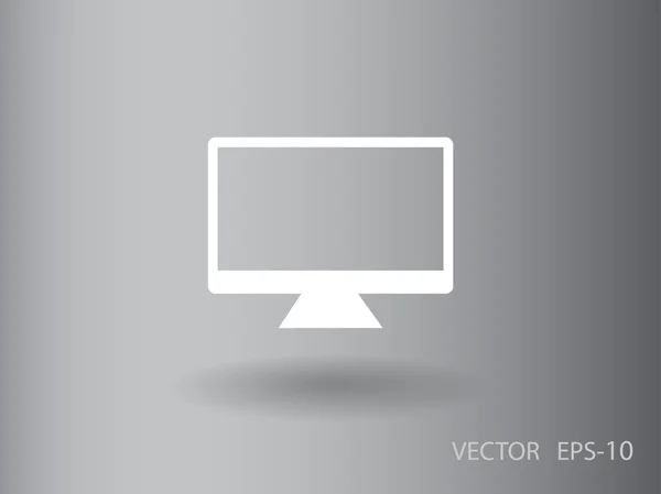 Platte pictogram van monitor — Stockvector