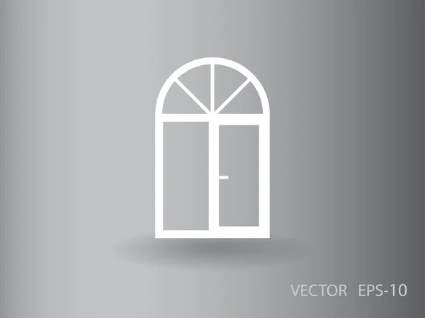 Плоская длинная тень Иконка окна, векторная иллюстрация — стоковый вектор