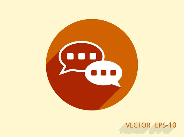 Icono plano de una comunicación — Vector de stock