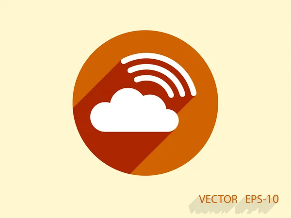 Icono plano de la nube — Vector de stock